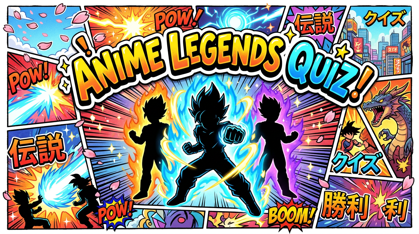 Colourful illustration of anime-style heroes with glowing energy effects